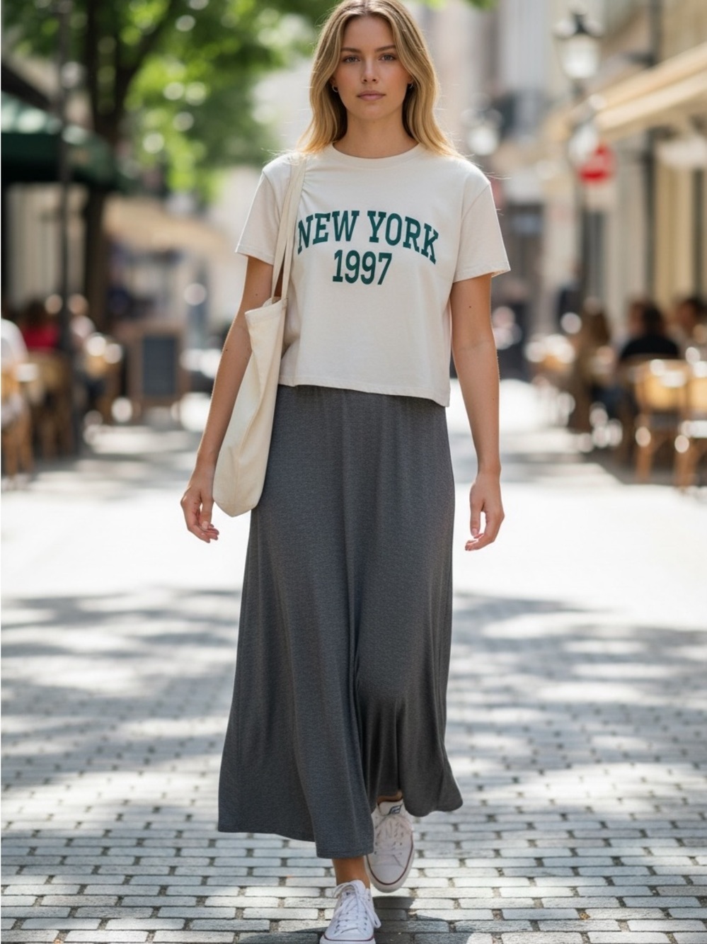 H&M White Graphic 'New York 1997' Short Sleeve Tee